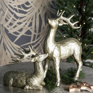 Weihnachtsdeko Hirsch-Pärchen LARS & LUCA 16,5 cm