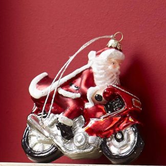 Glashänger SANTA AUF Motorrad