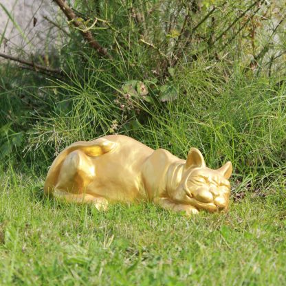 Gartenfigur Schmusekätzchen "OTTILIE" in gold