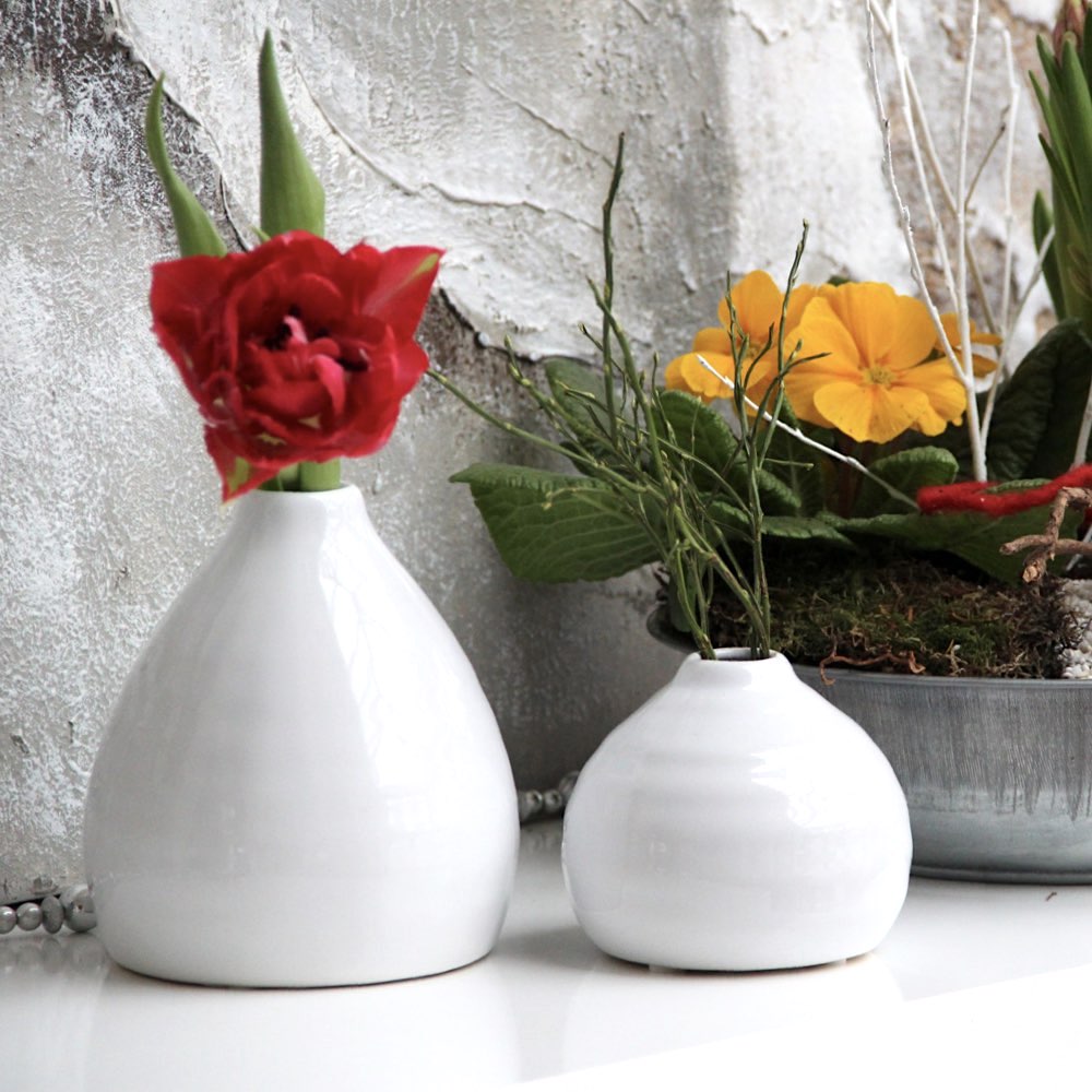 Kleine Vase weiß Casablanca Höhe 9 | 11 cm