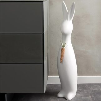 Osterdeko Hase Blinky weiß matt