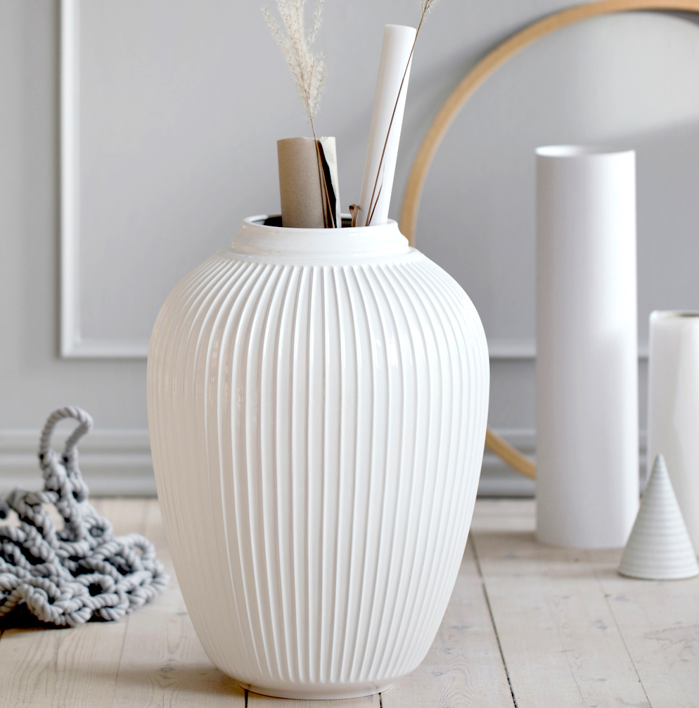 Bodenvase Weiss 100 Cm BODENVASE SKULPTUR VASE XXL 100 cm x 50 cm