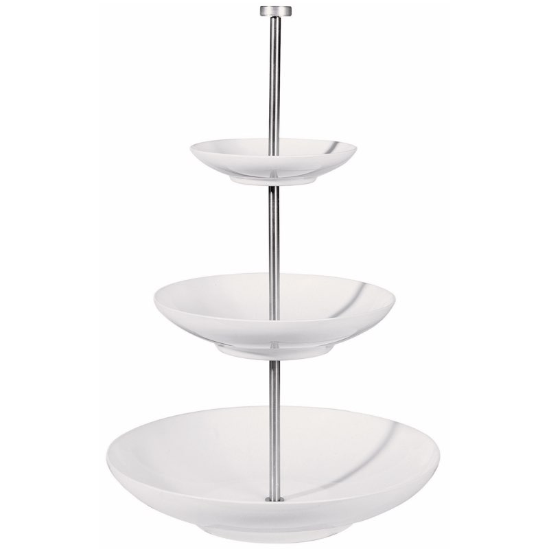 Etagere groß Keramik weiß ASA Grande 3 Stufig H 49 cm