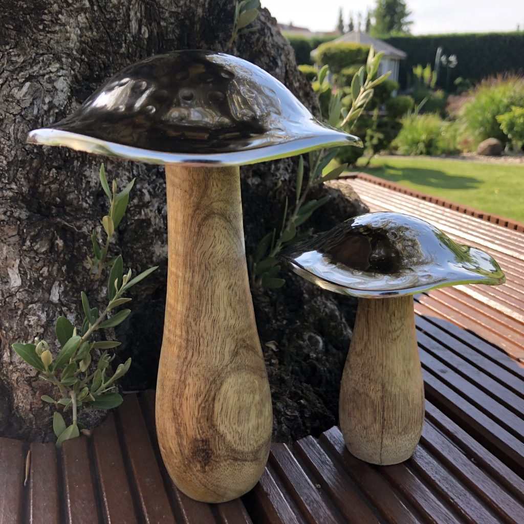 Deko Pilze Fliegenpilz Duo aus Holz