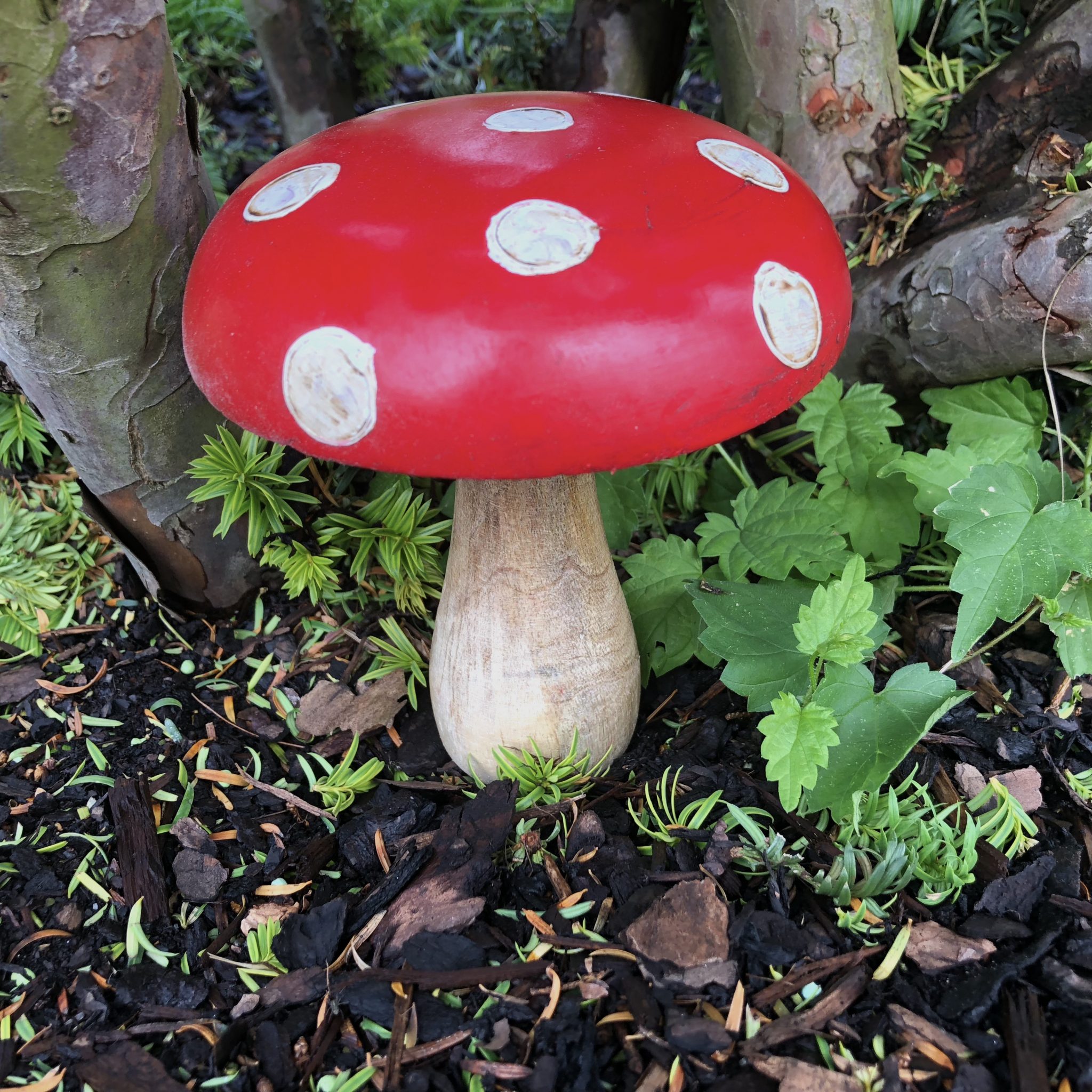 Deko Pilze Fliegenpilz Duo aus Holz