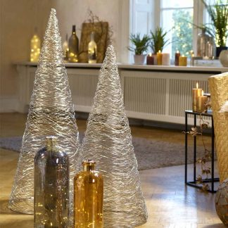 Weihnachtsbaum Metall | Metall Tannenbaum SHINY silberfarben Höhe 105 | 80 cm