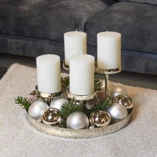 Kerzenständer | Kerzenhalter Adventskranz silber MARBELLA Edzard ø 31 cm