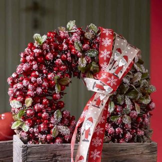 KUNST BEEREN BLÄTTER KRANZ beeist ø 30 cm rot