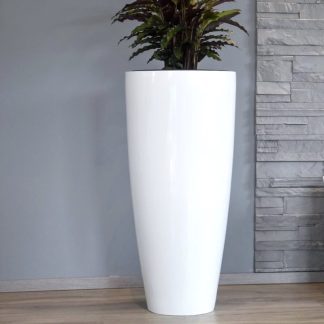 CECILE Bodenvase weiß 100 cm | 80 cm