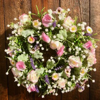 Blumenkranz Seidenblüten DAISY aus Rosen und Vicken ø 25 cm