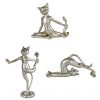 Katzen Trio CAT-AEROBIC silber