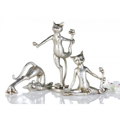 Katzen Trio CAT-AEROBIC silber