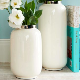 Vase SAIGON GiftCompany weiß/silber