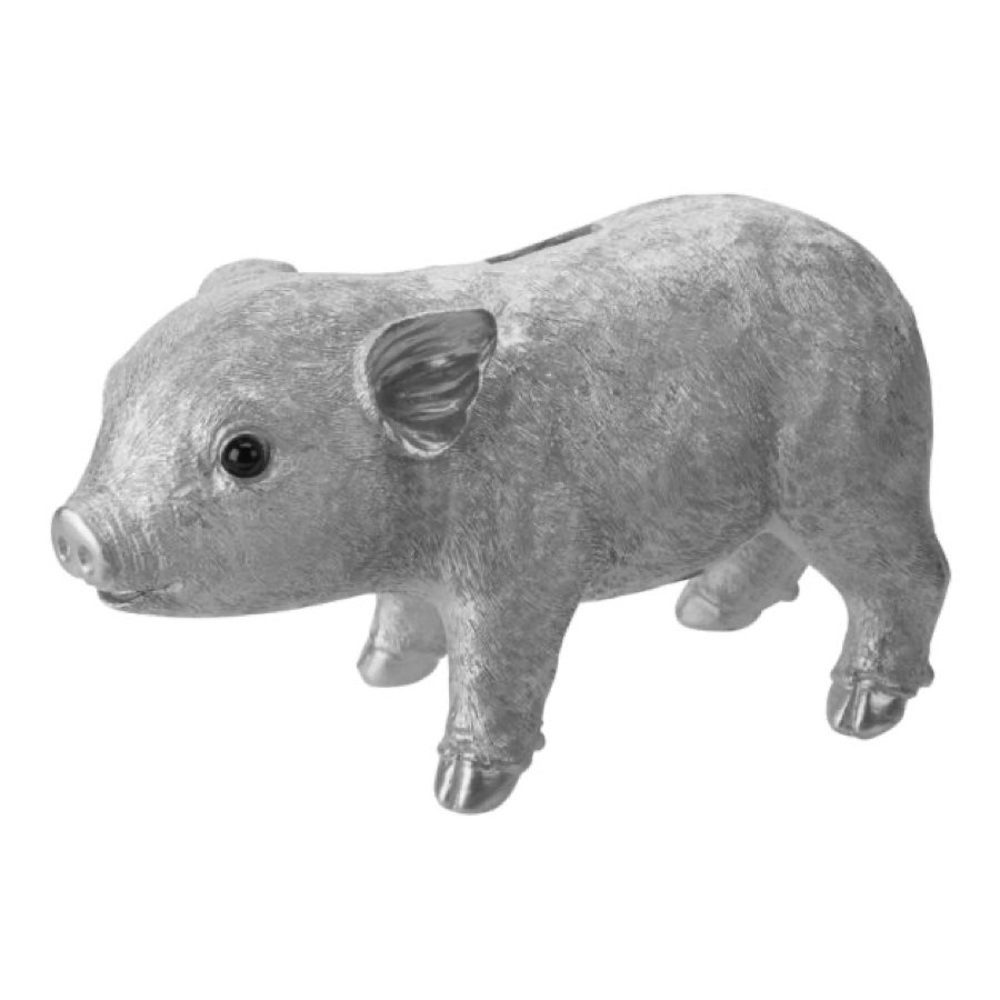 Sparschwein silber GiftCompany Länge 26 cm