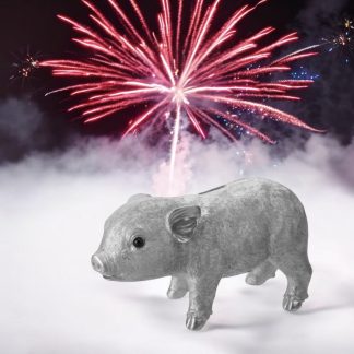 Sparschwein silber GiftCompany Länge 26 cm