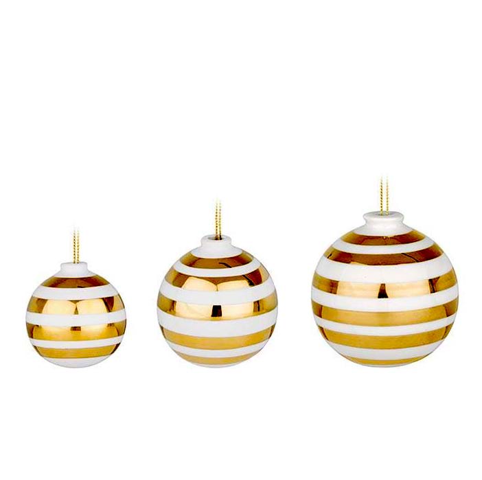 Christbaumkugeln Weihnachtskugel 3erSet OMAGGIO gold