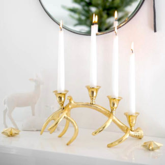 Kerzenständer | Kerzenhalter Adventskranz KINGSTON Edzard gold Höhe 18 cm