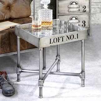 Beistelltisch Metall silber LOFT NO. 1 Casablanca 45x45 cm