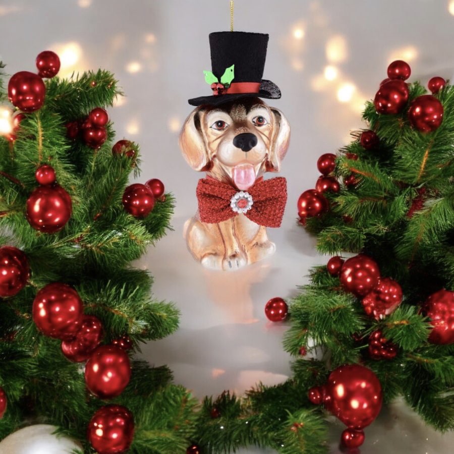 Weihnachtsbaumschmuck LABRADOR MIT ZYLINDER GiftCompany H 14 cm