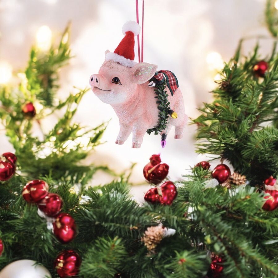 Weihnachtsbaumschmuck SCHWEIN MIT WEIHNACHTSMÜTZE GiftCompany H 11 cm