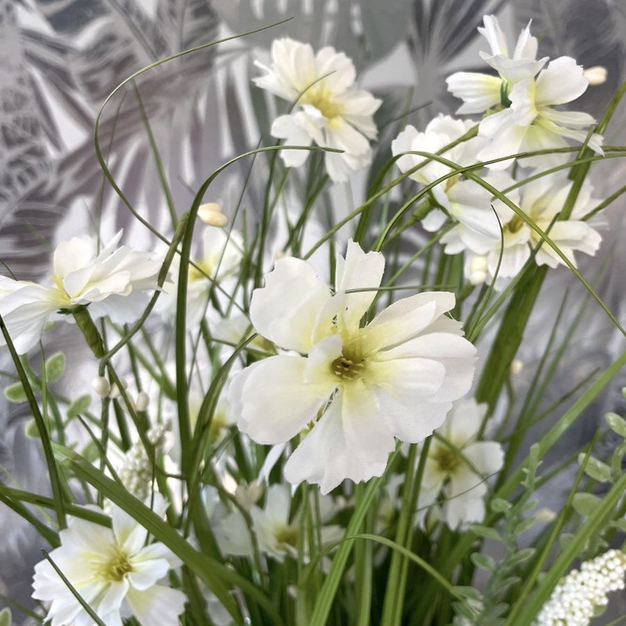 Kunstblume GRASBUSCH mit Blüten H 70 cm