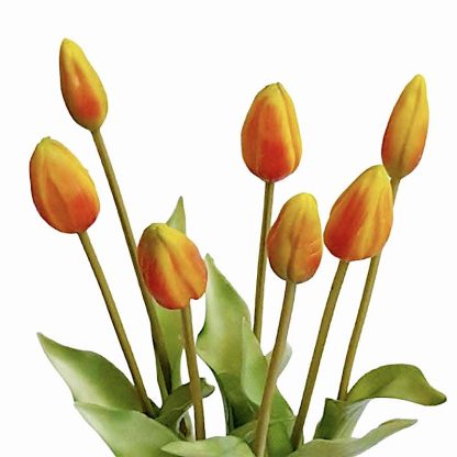 Künstliche Tulpen wie echt orange 7er Bund Höhe 43 cm