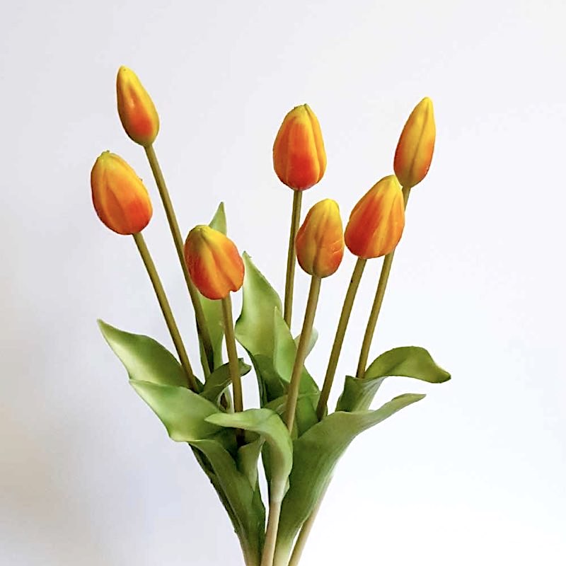 Künstliche Tulpen wie echt orange 7er Bund Höhe 43 cm