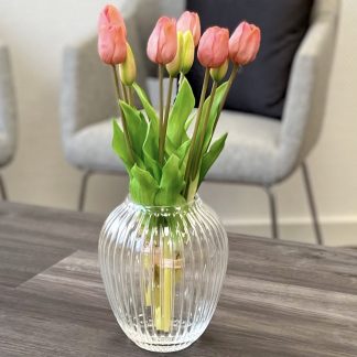 Künstliche Tulpen wie echt rosa 5er Bund Höhe 34 cm