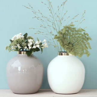 Vase SAIGON GiftCompany hellgrau | weiß H 14 cm