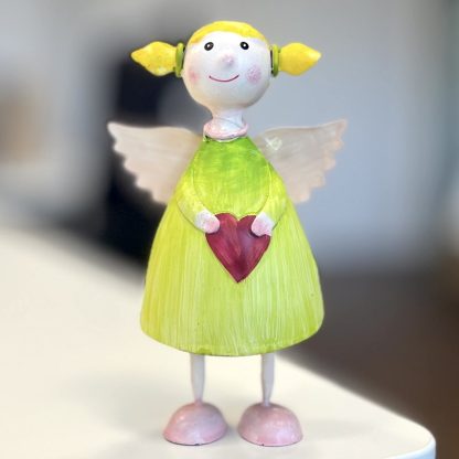 Deko Figur Engel LUCY Höhe 15 cm hellgrün