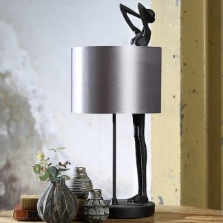 Tischlampe LADY schwarz Casablanca Design Höhe 61 cm