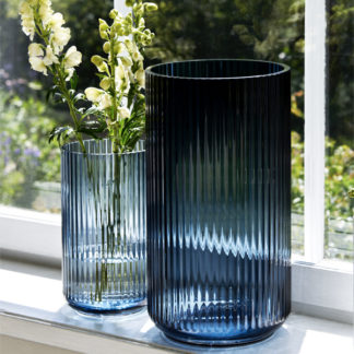 Lyngby Vase Glas blue H 20 | 25 cm