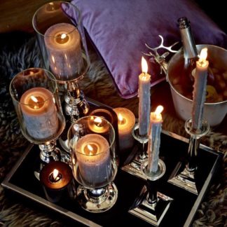 Kerzenständer BAMBO Edzard versilbert mit Glas H 27 | 34 | 44 cm
