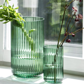Lyngby Vase Glas grün H 21 | 26 cm