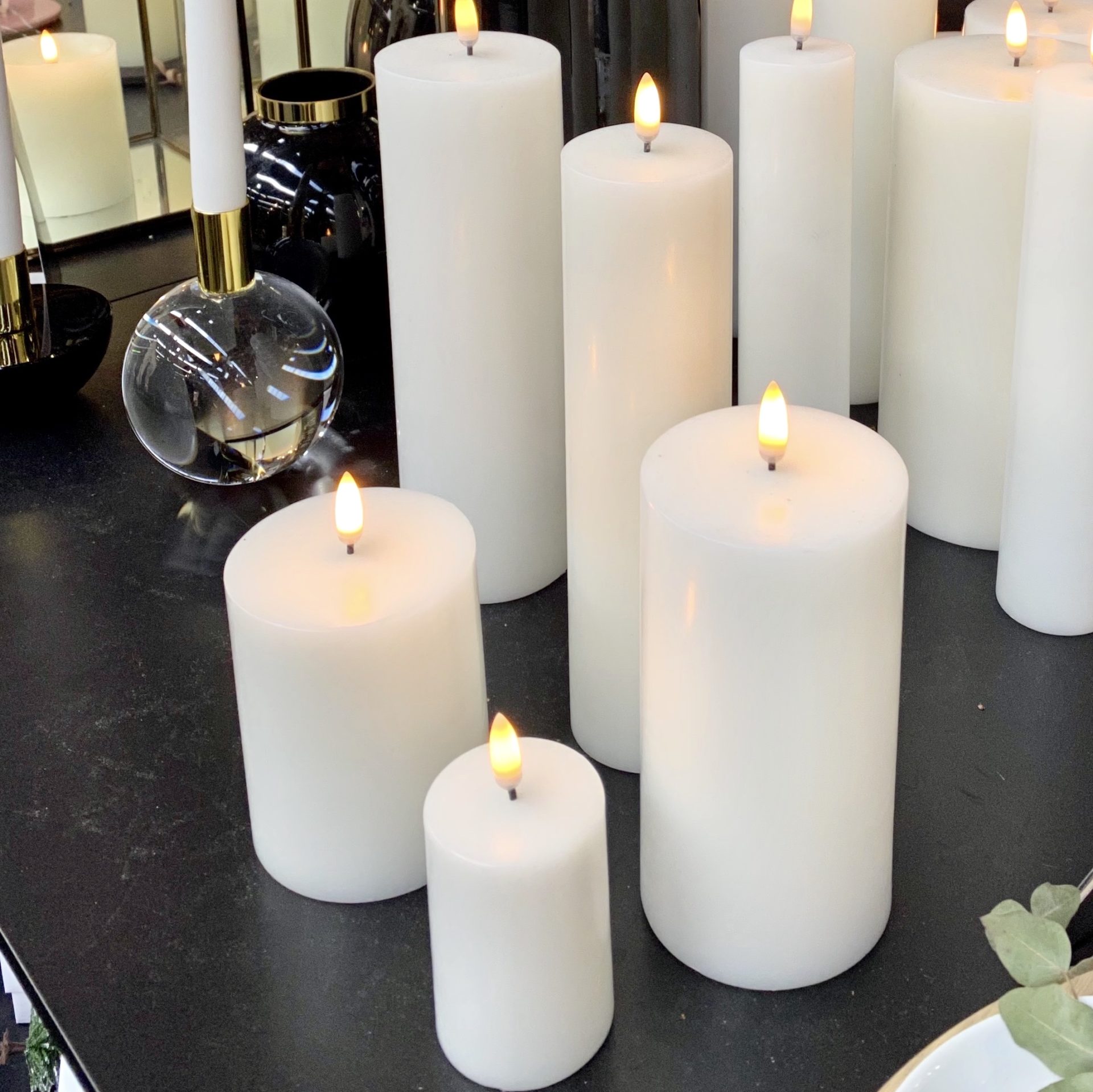 LED Pillar Kerze UYUNI LIGHTING Piffany Copenhagen Ivory 8x20| 8x15 cm