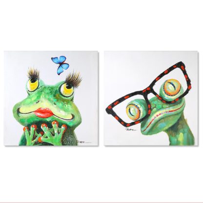 Leinwandbild auf Keilrahmen "FROGS" Casablanca 2er Set 40x40 cm