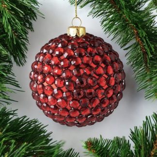 Weihnachtskugel SEOUL GiftCompany Strasssteine rot ø 8 cm