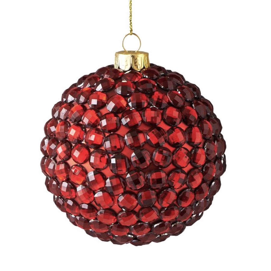 Weihnachtskugel SEOUL GiftCompany Strasssteine rot ø 8 cm