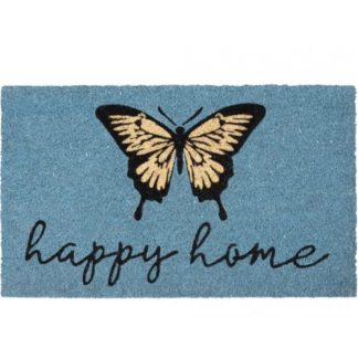 Fußmatte Kokosmatte HAPPY HOME blau GiftCompany 45 x 75 cm