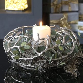 Kerzenständer TWIGS Casablanca silber Durchmesser 42 cm