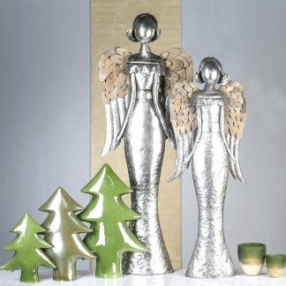 Weihnachtsdeko Metall Engel ELLA Casablanca silber H 113 | 90 cm