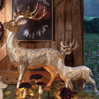 Weihnachtsfigur Hirsch RAFFAEL gold