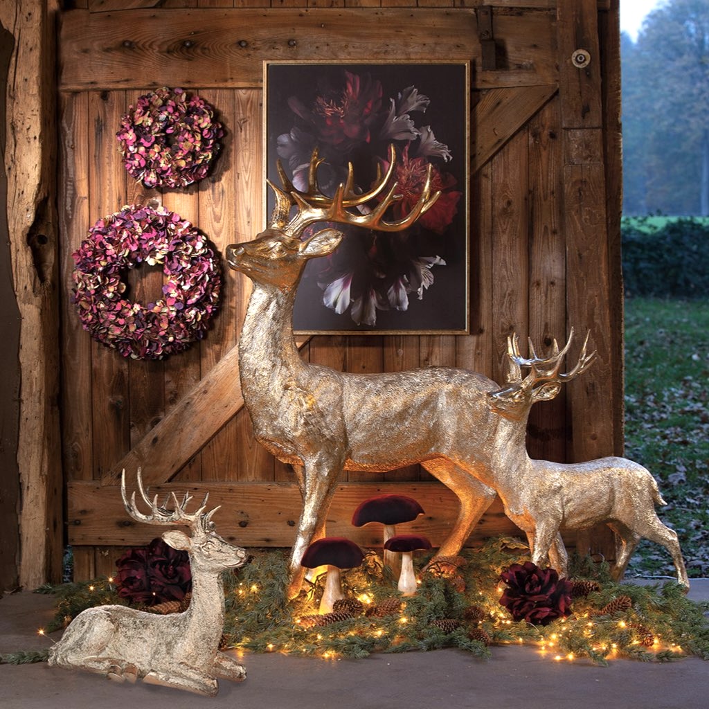 Weihnachtsfigur Hirsch RAFFAEL gold