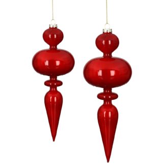 Weihnachtskugel 2er Set ORNAMENT BAUMSPITZE Casablanca zum Hängen H 25 cm