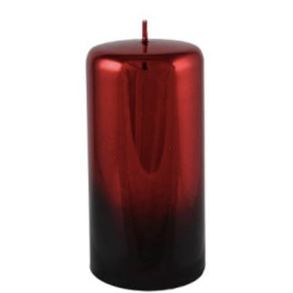 Kerze 2er Set Cylinderkerze CELLINI rot-schwarz H 10 | 15 cm