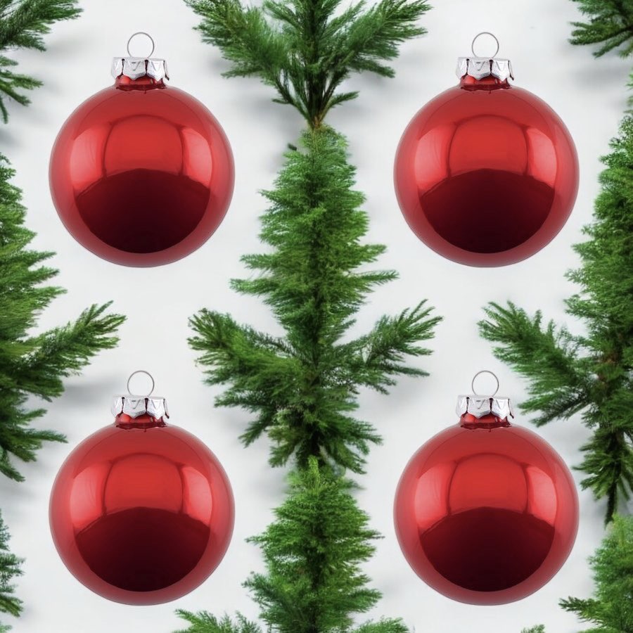 Weihnachtskugel 4er-Set OPAL GiftCompany uni rot ø 6 cm