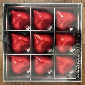 Weihnachtskugeln Herzform rot 9er-Set OPAL GiftCompany