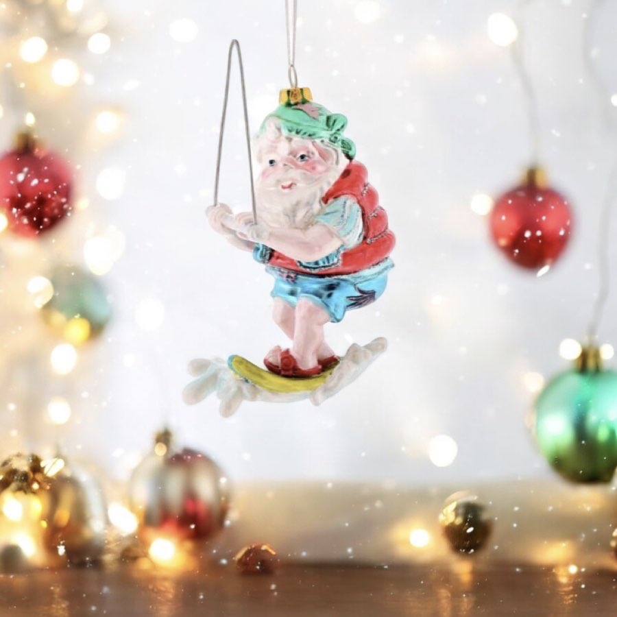 Weihnachtsbaumschmuck SANTA AUF WASSERSKI GiftCompany H 14 cm