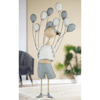 Metall Deko Figur Junge mit Ballons Casablanca H 64 cm