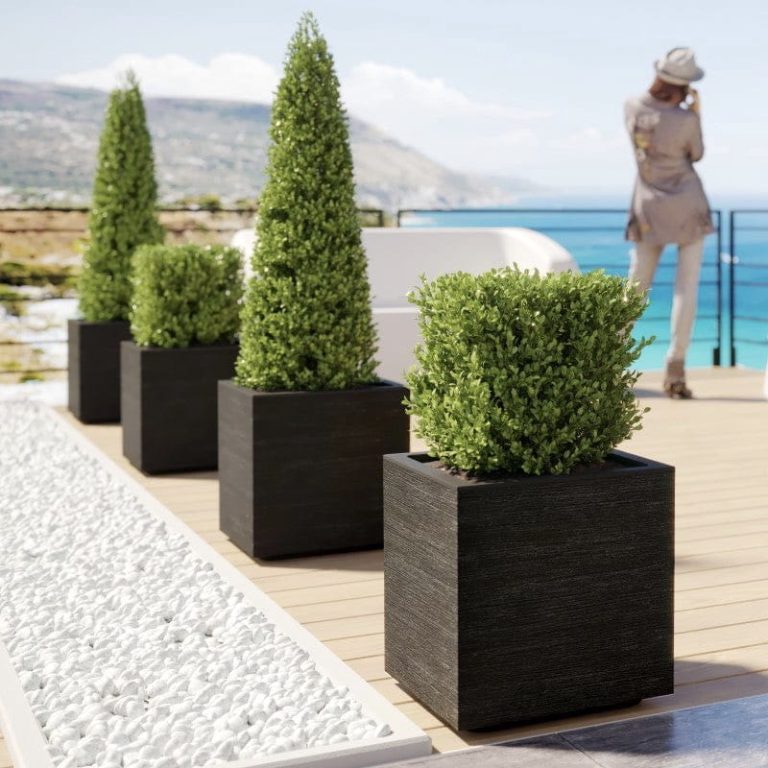 Pflanzkübel rechteckig outdoor anthrazit 80×40 cm